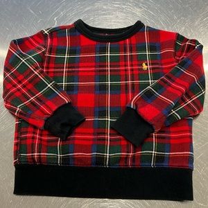 Polo by Ralph Lauren Red and Green Plaid Kids Sweatshirt